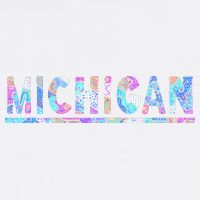 Michigan Patterned Curves Logo Garment-Dyed Sweatshirt