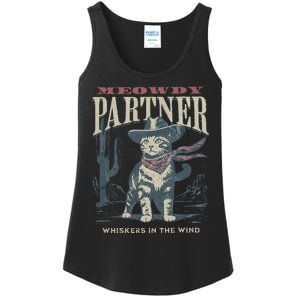 Meowdy Partner Cowboy Cat Country Western Ladies Essential Tank