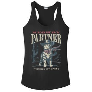 Meowdy Partner Cowboy Cat Country Western Ladies PosiCharge Competitor Racerback Tank