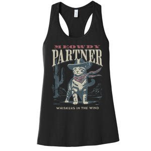 Meowdy Partner Cowboy Cat Country Western Women's Racerback Tank