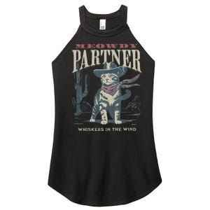 Meowdy Partner Cowboy Cat Country Western Women's Perfect Tri Rocker Tank