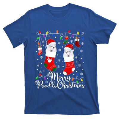 Merry Poodle Christmas Poodle Xmas Party Poodle Cool Gift T-Shirt