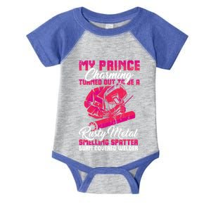 My Prince Charming Is A Welder Funny Gift Infant Baby Jersey Bodysuit