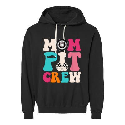 Mom Pit Crew Race Car Birthday Party Racing Mothers Day Garment-Dyed Fleece Hoodie