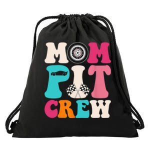 Mom Pit Crew Race Car Birthday Party Racing Mothers Day Drawstring Bag