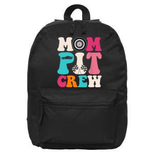 Mom Pit Crew Race Car Birthday Party Racing Mothers Day 16 in Basic Backpack