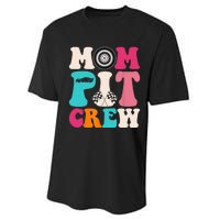 Mom Pit Crew Race Car Birthday Party Racing Mothers Day Performance Sprint T-Shirt