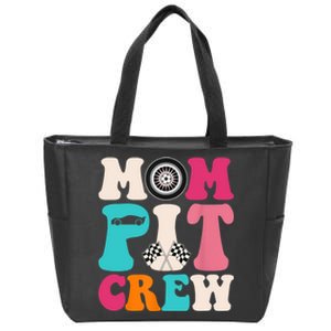 Mom Pit Crew Race Car Birthday Party Racing Mothers Day Zip Tote Bag