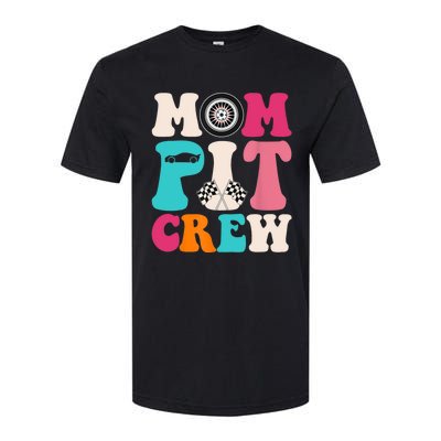 Mom Pit Crew Race Car Birthday Party Racing Mothers Day Softstyle CVC T-Shirt