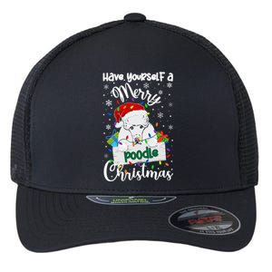 Merry Poodle Christmas Poodle Xmas Party Poodle Gift Flexfit Unipanel Trucker Cap