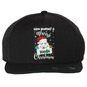 Merry Poodle Christmas Poodle Xmas Party Poodle Gift Wool Snapback Cap