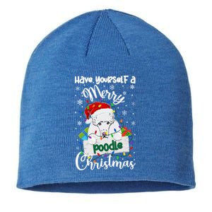 Merry Poodle Christmas Poodle Xmas Party Poodle Gift Sustainable Beanie