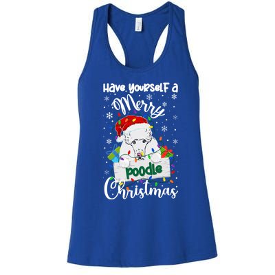 Merry Poodle Christmas Poodle Xmas Party Poodle Gift Women's Racerback Tank