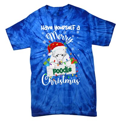 Merry Poodle Christmas Poodle Xmas Party Poodle Gift Tie-Dye T-Shirt