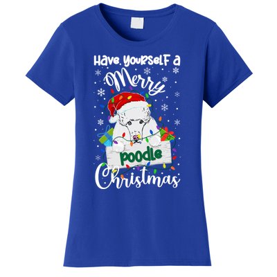 Merry Poodle Christmas Poodle Xmas Party Poodle Gift Women's T-Shirt