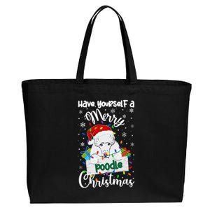 Merry Poodle Christmas Poodle Xmas Party Poodle Gift Cotton Canvas Jumbo Tote