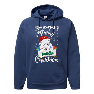 Merry Poodle Christmas Poodle Xmas Party Poodle Gift Performance Fleece Hoodie