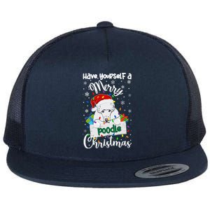 Merry Poodle Christmas Poodle Xmas Party Poodle Gift Flat Bill Trucker Hat