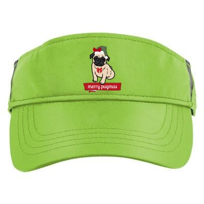 Merry Pugmas Christmas Funny Dog Santa Pug Santa Hat Adult Drive Performance Visor