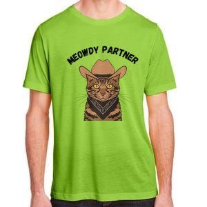 Meowdy Partner Cat Funny Cow Western Premium Adult ChromaSoft Performance T-Shirt