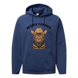 Meowdy Partner Cat Funny Cow Western Premium Performance Fleece Hoodie