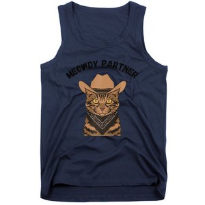 Meowdy Partner Cat Funny Cow Western Premium Tank Top