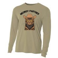 Meowdy Partner Cat Funny Cow Western Premium Cooling Performance Long Sleeve Crew