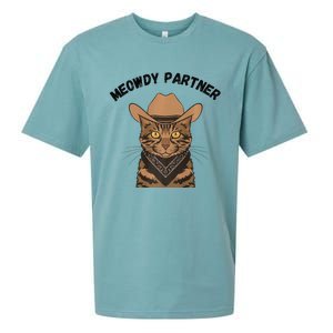 Meowdy Partner Cat Funny Cow Western Premium Sueded Cloud Jersey T-Shirt