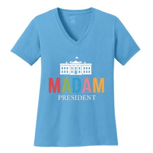 Madam President Colorful White House Leaders Gift Women's V-Neck T-Shirt