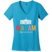 Madam President Colorful White House Leaders Gift Women's V-Neck T-Shirt