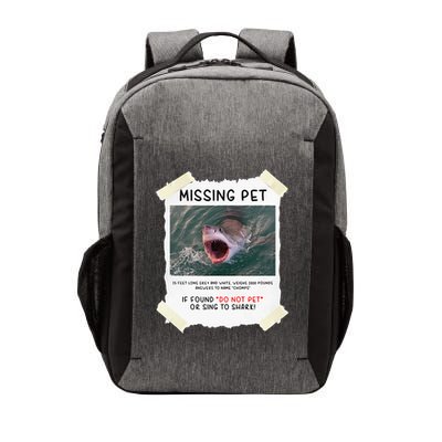 Missing Pet Cool Unique Funny Great White Shark Vector Backpack