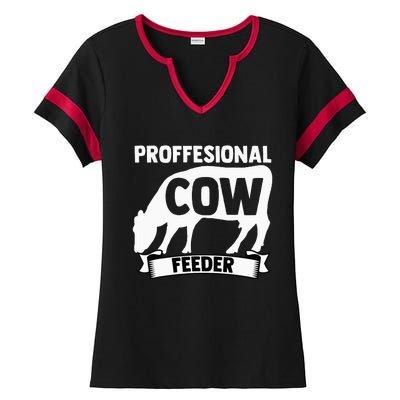 Mooing Professional Cow Feeder Calf Lover Barn Ranch Owner Ladies Halftime Notch Neck Tee