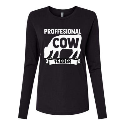 Mooing Professional Cow Feeder Calf Lover Barn Ranch Owner Womens Cotton Relaxed Long Sleeve T-Shirt