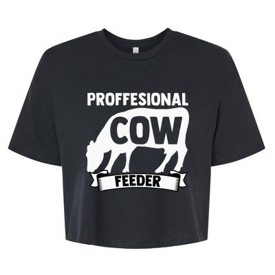 Mooing Professional Cow Feeder Calf Lover Barn Ranch Owner Bella+Canvas Jersey Crop Tee