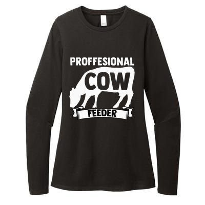 Mooing Professional Cow Feeder Calf Lover Barn Ranch Owner Womens CVC Long Sleeve Shirt