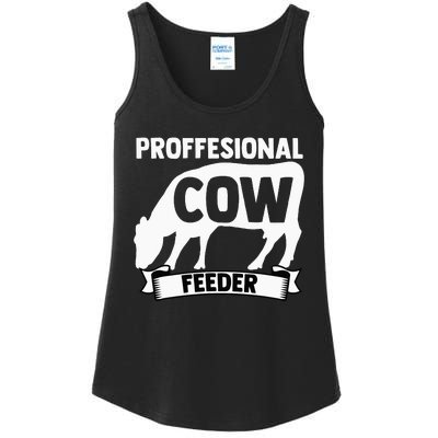 Mooing Professional Cow Feeder Calf Lover Barn Ranch Owner Ladies Essential Tank