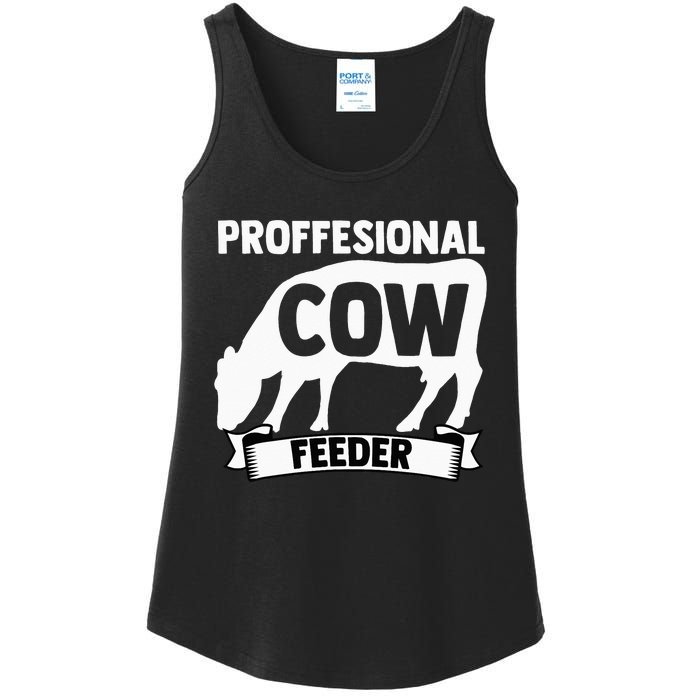 Mooing Professional Cow Feeder Calf Lover Barn Ranch Owner Ladies Essential Tank