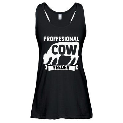 Mooing Professional Cow Feeder Calf Lover Barn Ranch Owner Ladies Essential Flowy Tank