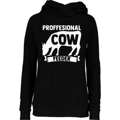 Mooing Professional Cow Feeder Calf Lover Barn Ranch Owner Womens Funnel Neck Pullover Hood