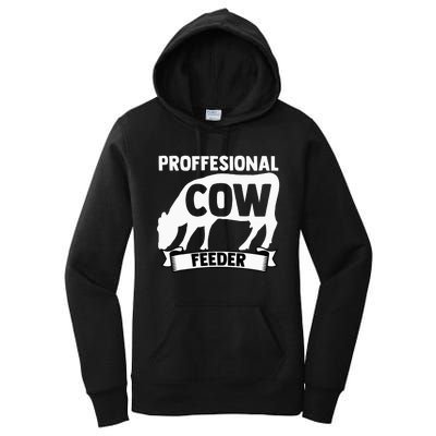 Mooing Professional Cow Feeder Calf Lover Barn Ranch Owner Women's Pullover Hoodie