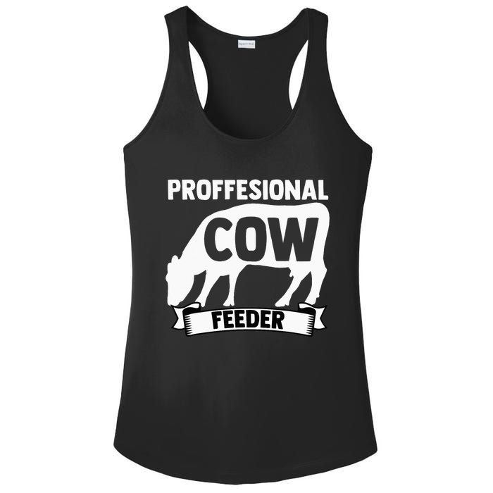 Mooing Professional Cow Feeder Calf Lover Barn Ranch Owner Ladies PosiCharge Competitor Racerback Tank