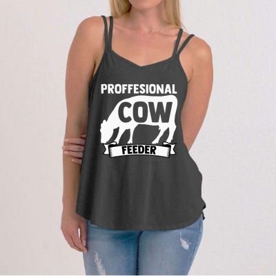 Mooing Professional Cow Feeder Calf Lover Barn Ranch Owner Women's Strappy Tank