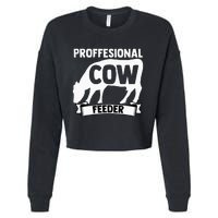 Mooing Professional Cow Feeder Calf Lover Barn Ranch Owner Cropped Pullover Crew