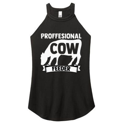 Mooing Professional Cow Feeder Calf Lover Barn Ranch Owner Women's Perfect Tri Rocker Tank