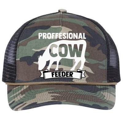 Mooing Professional Cow Feeder Calf Lover Barn Ranch Owner Retro Rope Trucker Hat Cap