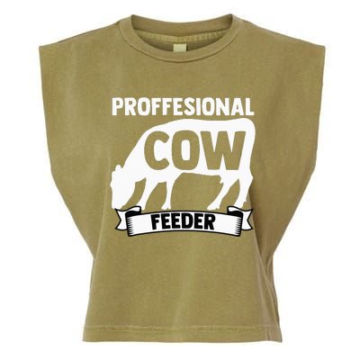 Mooing Professional Cow Feeder Calf Lover Barn Ranch Owner Garment-Dyed Women's Muscle Tee