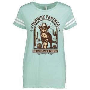 Meowdy Partner Cowboy Cat Country Western Funny Cat Enza Ladies Jersey Football T-Shirt