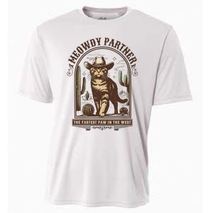 Meowdy Partner Cowboy Cat Country Western Funny Cat Cooling Performance Crew T-Shirt