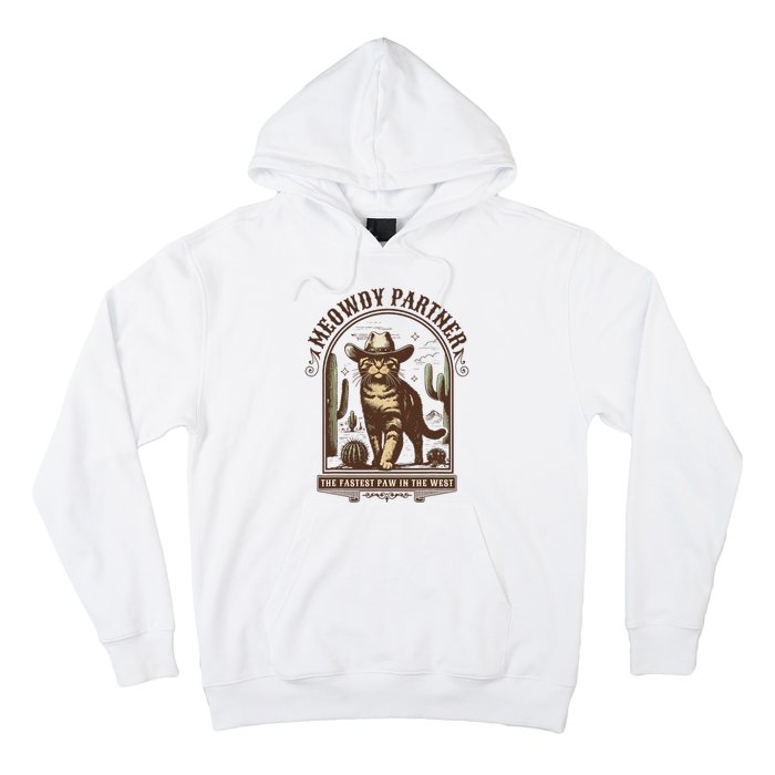 Meowdy Partner Cowboy Cat Country Western Funny Cat Hoodie