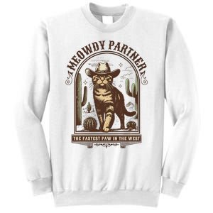 Meowdy Partner Cowboy Cat Country Western Funny Cat Sweatshirt